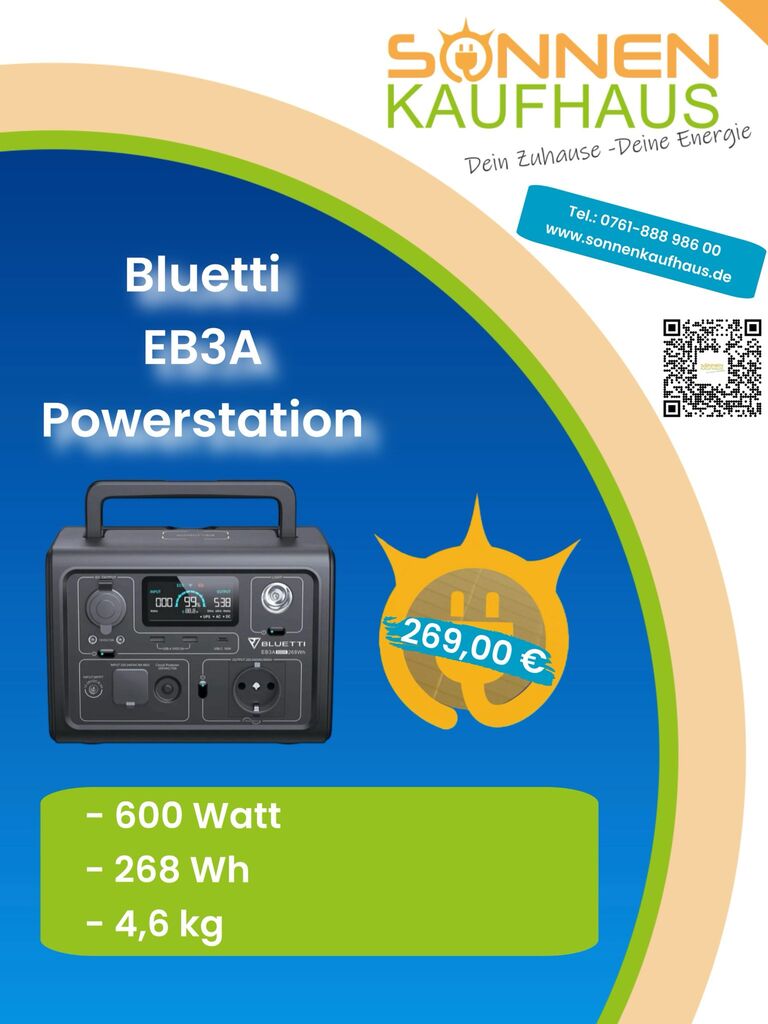 Bluetti EB3A Powerstation 600 Watt