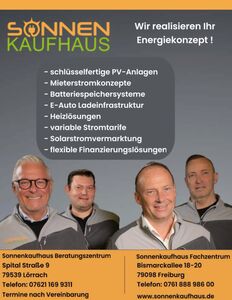 Mehr über den Artikel erfahren Willkommen beim Sonnenkaufhaus Photovoltaik Fachzentrum Freiburg und Lörrach – Ihr Partner für nachhaltige Energielösungen in Bad Krozingen